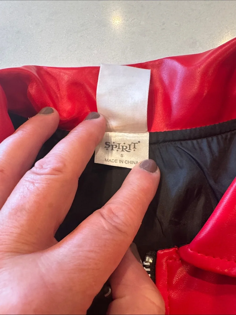 Kids' Red and Black Graphic Cropped Jean-Style Jacket